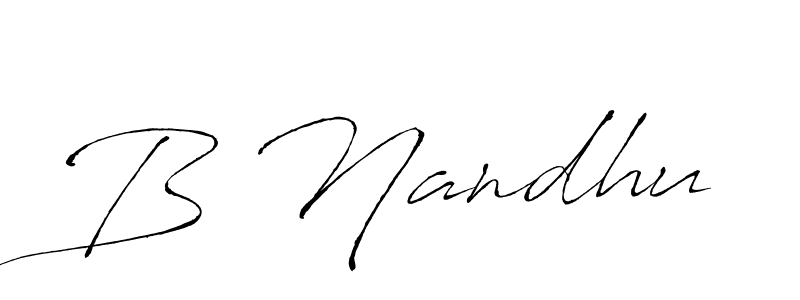B Nandhu stylish signature style. Best Handwritten Sign (Antro_Vectra) for my name. Handwritten Signature Collection Ideas for my name B Nandhu. B Nandhu signature style 6 images and pictures png