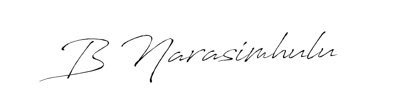 Create a beautiful signature design for name B Narasimhulu. With this signature (Antro_Vectra) fonts, you can make a handwritten signature for free. B Narasimhulu signature style 6 images and pictures png