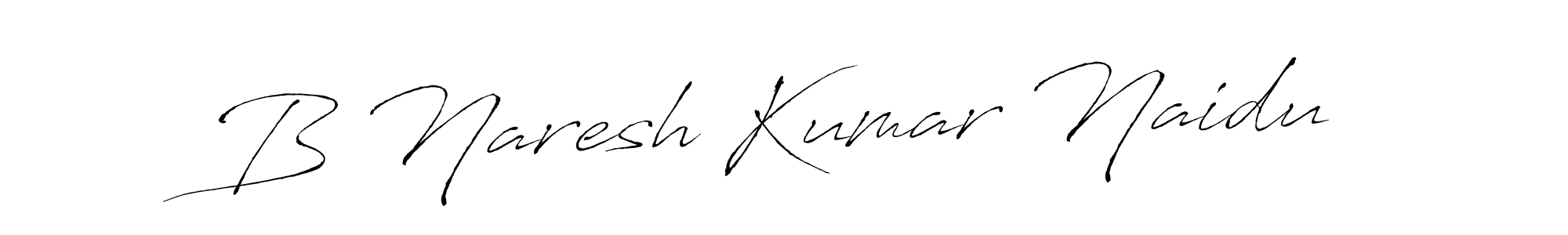 Create a beautiful signature design for name B Naresh Kumar Naidu. With this signature (Antro_Vectra) fonts, you can make a handwritten signature for free. B Naresh Kumar Naidu signature style 6 images and pictures png