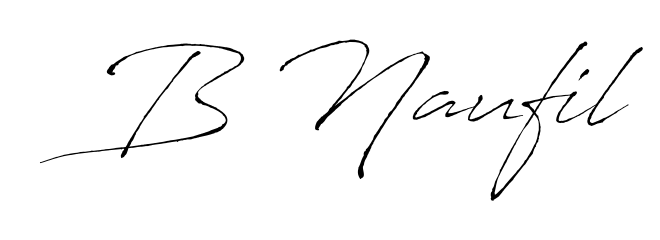 Make a beautiful signature design for name B Naufil. With this signature (Antro_Vectra) style, you can create a handwritten signature for free. B Naufil signature style 6 images and pictures png