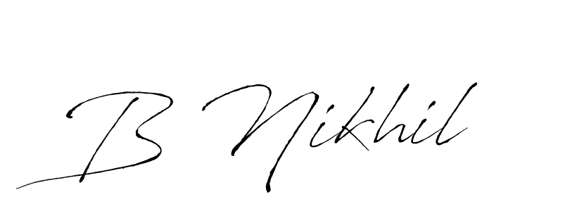 How to Draw B Nikhil signature style? Antro_Vectra is a latest design signature styles for name B Nikhil. B Nikhil signature style 6 images and pictures png