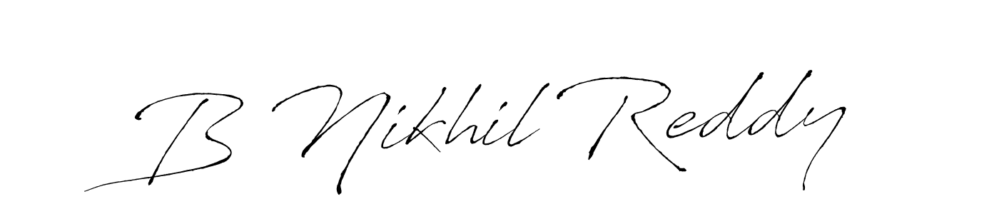 Use a signature maker to create a handwritten signature online. With this signature software, you can design (Antro_Vectra) your own signature for name B Nikhil Reddy. B Nikhil Reddy signature style 6 images and pictures png