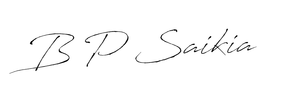 The best way (Antro_Vectra) to make a short signature is to pick only two or three words in your name. The name B P Saikia include a total of six letters. For converting this name. B P Saikia signature style 6 images and pictures png