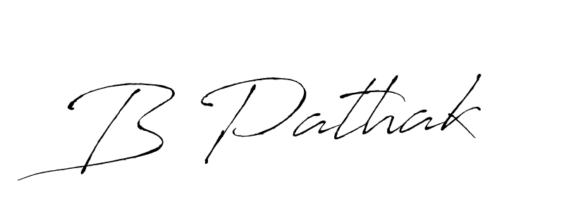 The best way (Antro_Vectra) to make a short signature is to pick only two or three words in your name. The name B Pathak include a total of six letters. For converting this name. B Pathak signature style 6 images and pictures png