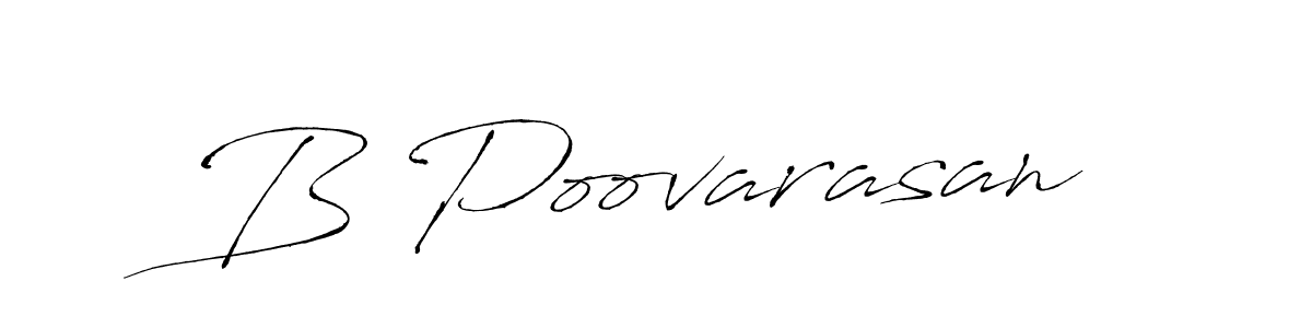 Create a beautiful signature design for name B Poovarasan. With this signature (Antro_Vectra) fonts, you can make a handwritten signature for free. B Poovarasan signature style 6 images and pictures png