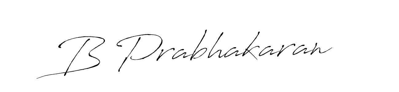 How to make B Prabhakaran name signature. Use Antro_Vectra style for creating short signs online. This is the latest handwritten sign. B Prabhakaran signature style 6 images and pictures png