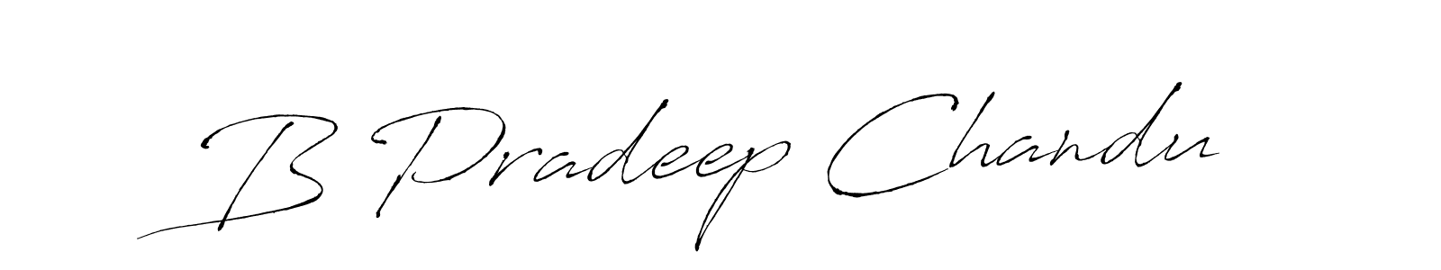 Make a beautiful signature design for name B Pradeep Chandu. With this signature (Antro_Vectra) style, you can create a handwritten signature for free. B Pradeep Chandu signature style 6 images and pictures png
