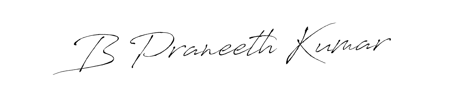 Make a beautiful signature design for name B Praneeth Kumar. With this signature (Antro_Vectra) style, you can create a handwritten signature for free. B Praneeth Kumar signature style 6 images and pictures png