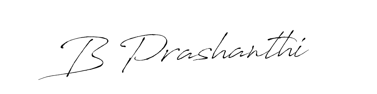 The best way (Antro_Vectra) to make a short signature is to pick only two or three words in your name. The name B Prashanthi include a total of six letters. For converting this name. B Prashanthi signature style 6 images and pictures png