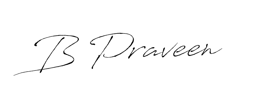 The best way (Antro_Vectra) to make a short signature is to pick only two or three words in your name. The name B Praveen include a total of six letters. For converting this name. B Praveen signature style 6 images and pictures png