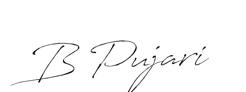 How to make B Pujari name signature. Use Antro_Vectra style for creating short signs online. This is the latest handwritten sign. B Pujari signature style 6 images and pictures png