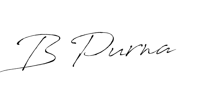 B Purna stylish signature style. Best Handwritten Sign (Antro_Vectra) for my name. Handwritten Signature Collection Ideas for my name B Purna. B Purna signature style 6 images and pictures png