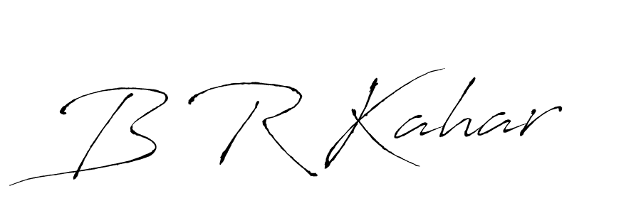 How to make B R Kahar name signature. Use Antro_Vectra style for creating short signs online. This is the latest handwritten sign. B R Kahar signature style 6 images and pictures png