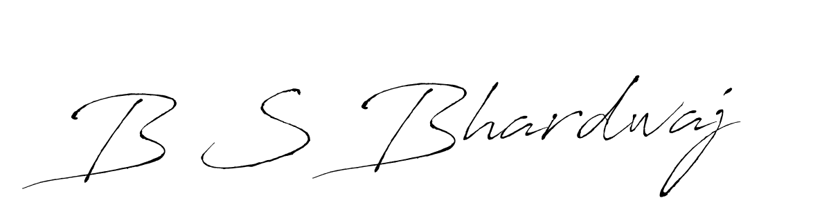 How to make B S Bhardwaj name signature. Use Antro_Vectra style for creating short signs online. This is the latest handwritten sign. B S Bhardwaj signature style 6 images and pictures png