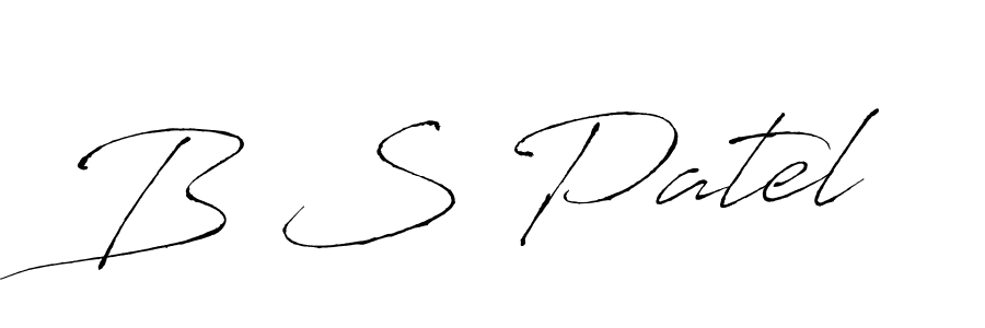 How to make B S Patel name signature. Use Antro_Vectra style for creating short signs online. This is the latest handwritten sign. B S Patel signature style 6 images and pictures png