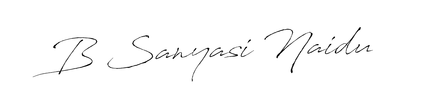 Antro_Vectra is a professional signature style that is perfect for those who want to add a touch of class to their signature. It is also a great choice for those who want to make their signature more unique. Get B Sanyasi Naidu name to fancy signature for free. B Sanyasi Naidu signature style 6 images and pictures png