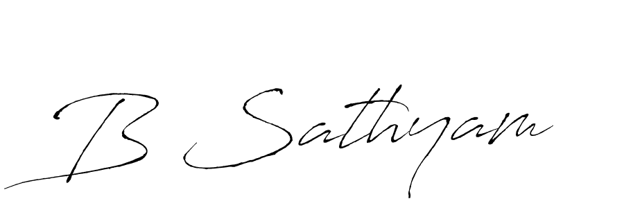 Use a signature maker to create a handwritten signature online. With this signature software, you can design (Antro_Vectra) your own signature for name B Sathyam. B Sathyam signature style 6 images and pictures png