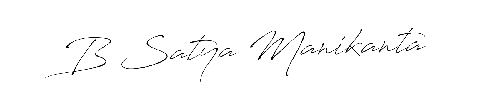 You should practise on your own different ways (Antro_Vectra) to write your name (B Satya Manikanta) in signature. don't let someone else do it for you. B Satya Manikanta signature style 6 images and pictures png