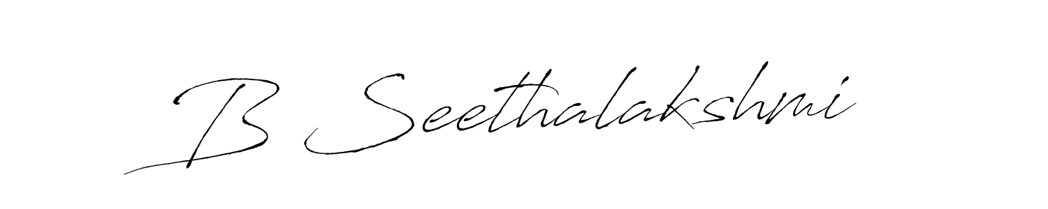 The best way (Antro_Vectra) to make a short signature is to pick only two or three words in your name. The name B Seethalakshmi include a total of six letters. For converting this name. B Seethalakshmi signature style 6 images and pictures png