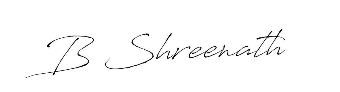 Design your own signature with our free online signature maker. With this signature software, you can create a handwritten (Antro_Vectra) signature for name B Shreenath. B Shreenath signature style 6 images and pictures png