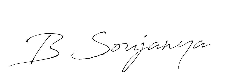 Create a beautiful signature design for name B Soujanya. With this signature (Antro_Vectra) fonts, you can make a handwritten signature for free. B Soujanya signature style 6 images and pictures png