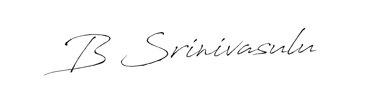 Make a beautiful signature design for name B Srinivasulu. With this signature (Antro_Vectra) style, you can create a handwritten signature for free. B Srinivasulu signature style 6 images and pictures png