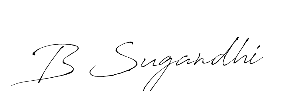 You should practise on your own different ways (Antro_Vectra) to write your name (B Sugandhi) in signature. don't let someone else do it for you. B Sugandhi signature style 6 images and pictures png