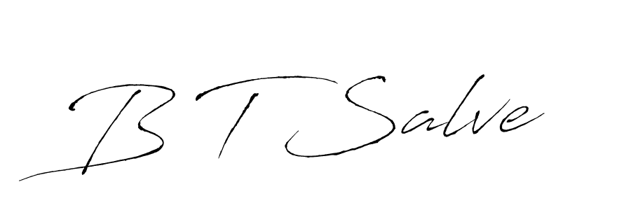 The best way (Antro_Vectra) to make a short signature is to pick only two or three words in your name. The name B T Salve include a total of six letters. For converting this name. B T Salve signature style 6 images and pictures png