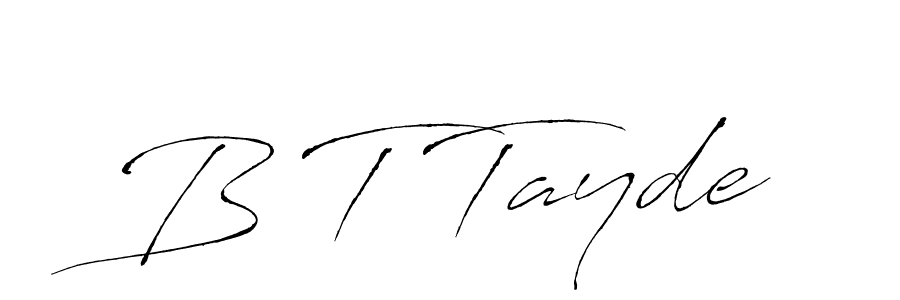 You should practise on your own different ways (Antro_Vectra) to write your name (B T Tayde) in signature. don't let someone else do it for you. B T Tayde signature style 6 images and pictures png