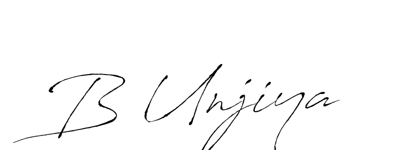 if you are searching for the best signature style for your name B Unjiya. so please give up your signature search. here we have designed multiple signature styles  using Antro_Vectra. B Unjiya signature style 6 images and pictures png