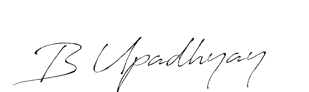 Make a beautiful signature design for name B Upadhyay. With this signature (Antro_Vectra) style, you can create a handwritten signature for free. B Upadhyay signature style 6 images and pictures png