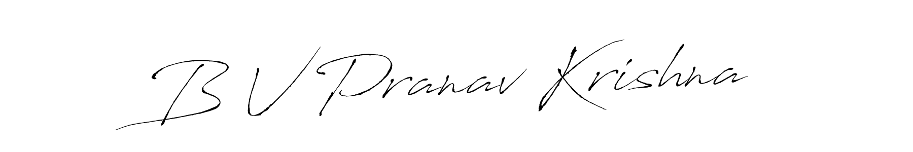 Create a beautiful signature design for name B V Pranav Krishna. With this signature (Antro_Vectra) fonts, you can make a handwritten signature for free. B V Pranav Krishna signature style 6 images and pictures png