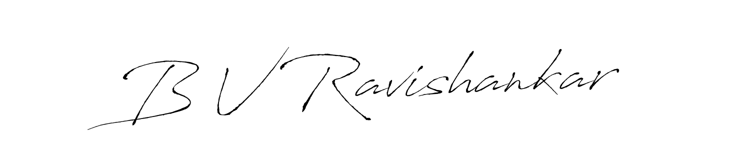 The best way (Antro_Vectra) to make a short signature is to pick only two or three words in your name. The name B V Ravishankar include a total of six letters. For converting this name. B V Ravishankar signature style 6 images and pictures png