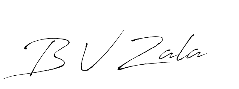 Make a beautiful signature design for name B V Zala. With this signature (Antro_Vectra) style, you can create a handwritten signature for free. B V Zala signature style 6 images and pictures png