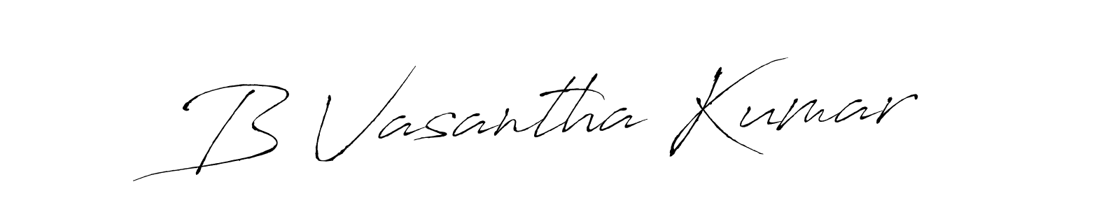 How to make B Vasantha Kumar name signature. Use Antro_Vectra style for creating short signs online. This is the latest handwritten sign. B Vasantha Kumar signature style 6 images and pictures png