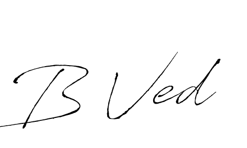 The best way (Antro_Vectra) to make a short signature is to pick only two or three words in your name. The name B Ved include a total of six letters. For converting this name. B Ved signature style 6 images and pictures png