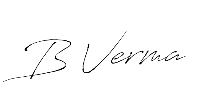 Make a beautiful signature design for name B Verma. With this signature (Antro_Vectra) style, you can create a handwritten signature for free. B Verma signature style 6 images and pictures png