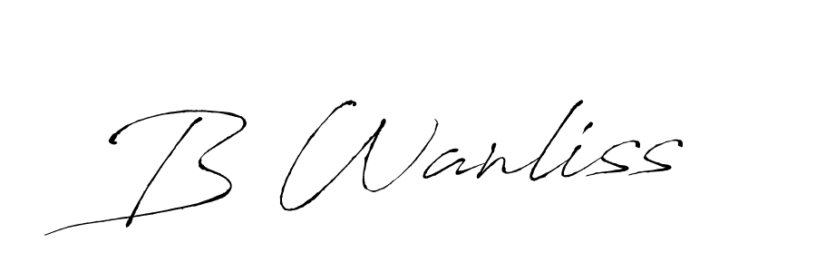 Also You can easily find your signature by using the search form. We will create B Wanliss name handwritten signature images for you free of cost using Antro_Vectra sign style. B Wanliss signature style 6 images and pictures png