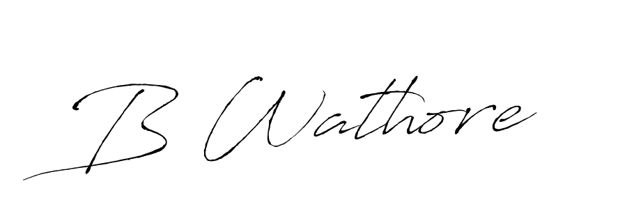 How to make B Wathore signature? Antro_Vectra is a professional autograph style. Create handwritten signature for B Wathore name. B Wathore signature style 6 images and pictures png