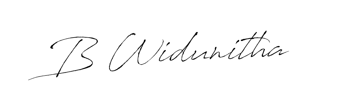Use a signature maker to create a handwritten signature online. With this signature software, you can design (Antro_Vectra) your own signature for name B Widunitha. B Widunitha signature style 6 images and pictures png