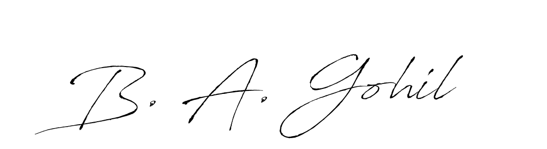 B. A. Gohil stylish signature style. Best Handwritten Sign (Antro_Vectra) for my name. Handwritten Signature Collection Ideas for my name B. A. Gohil. B. A. Gohil signature style 6 images and pictures png
