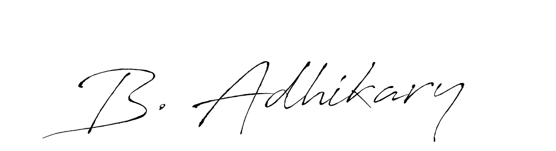 Also we have B. Adhikary name is the best signature style. Create professional handwritten signature collection using Antro_Vectra autograph style. B. Adhikary signature style 6 images and pictures png