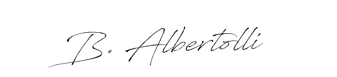 The best way (Antro_Vectra) to make a short signature is to pick only two or three words in your name. The name B. Albertolli include a total of six letters. For converting this name. B. Albertolli signature style 6 images and pictures png