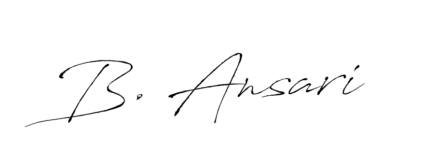 How to make B. Ansari name signature. Use Antro_Vectra style for creating short signs online. This is the latest handwritten sign. B. Ansari signature style 6 images and pictures png