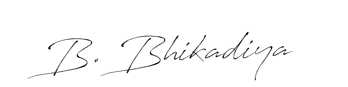 The best way (Antro_Vectra) to make a short signature is to pick only two or three words in your name. The name B. Bhikadiya include a total of six letters. For converting this name. B. Bhikadiya signature style 6 images and pictures png