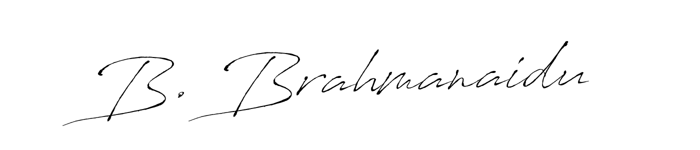 The best way (Antro_Vectra) to make a short signature is to pick only two or three words in your name. The name B. Brahmanaidu include a total of six letters. For converting this name. B. Brahmanaidu signature style 6 images and pictures png