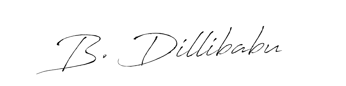 How to make B. Dillibabu name signature. Use Antro_Vectra style for creating short signs online. This is the latest handwritten sign. B. Dillibabu signature style 6 images and pictures png