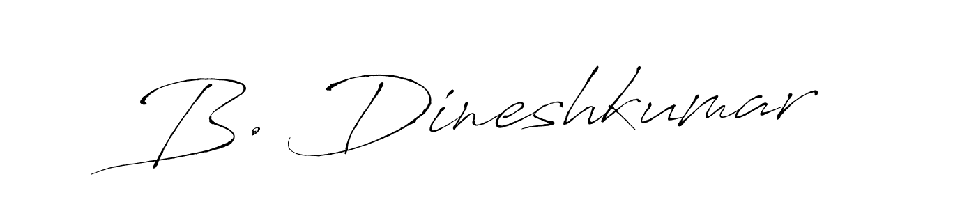 How to make B. Dineshkumar name signature. Use Antro_Vectra style for creating short signs online. This is the latest handwritten sign. B. Dineshkumar signature style 6 images and pictures png