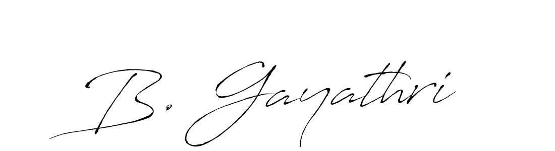 How to make B. Gayathri signature? Antro_Vectra is a professional autograph style. Create handwritten signature for B. Gayathri name. B. Gayathri signature style 6 images and pictures png