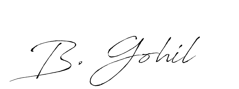 if you are searching for the best signature style for your name B. Gohil. so please give up your signature search. here we have designed multiple signature styles  using Antro_Vectra. B. Gohil signature style 6 images and pictures png